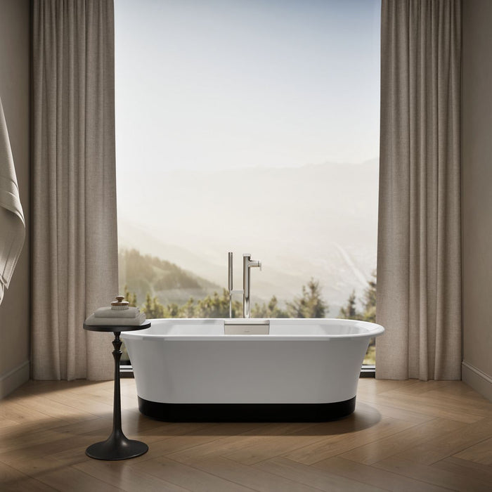 KOHLER K-29326-0B7 Volute 63" x 28-3/8" freestanding bath with base, white - view 5