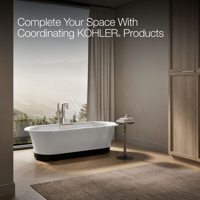 KOHLER K-29330-0B7 Volute 70-7/8" x 30-3/8" freestanding bath with base, white - view 4