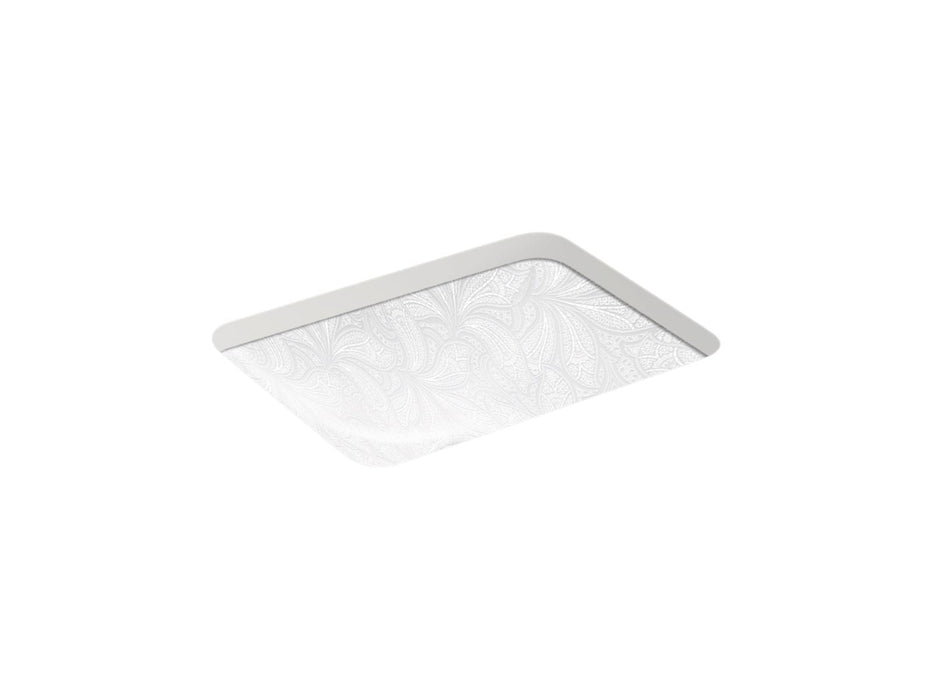 KOHLER K-29471-FP1 Sartorial Paisley Caxton 20" rectangular undermount bathroom sink, white sartorial paisley