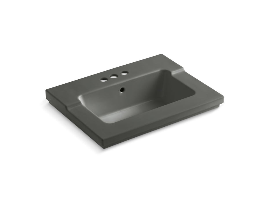 KOHLER K-2979-4 Tresham vanity-top bathroom sink with 4" centerset faucet holes, thunder grey