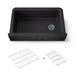 KOHLER K-29825 Cairn 34" undermount single-bowl farmhouse kitchen sink with faceted design, matte black - view 5