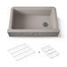KOHLER K-29825 Cairn 34" undermount single-bowl farmhouse kitchen sink with faceted design, matte taupe - view 5