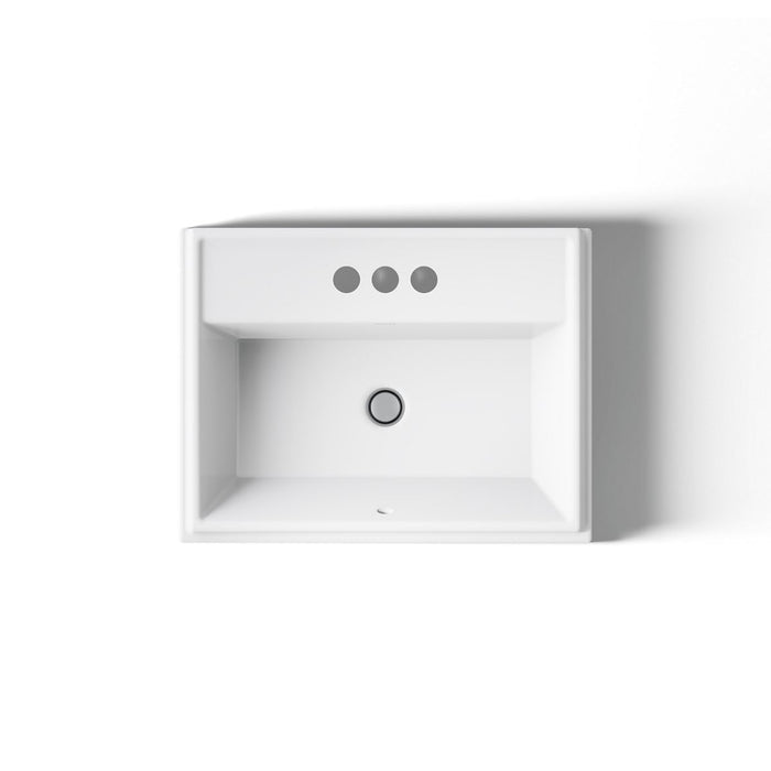 KOHLER K-2991-4 Tresham 21-3/4" rectangular drop-in bathroom sink, white - view 3