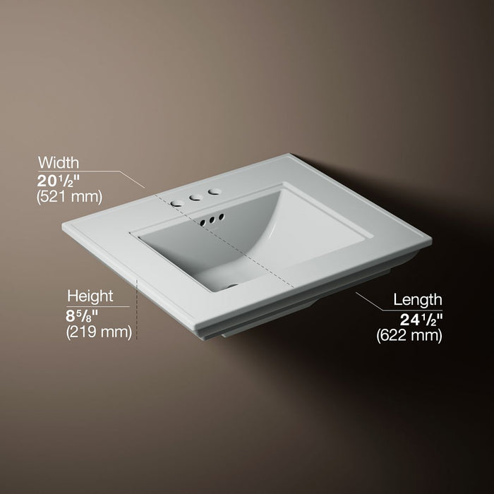KOHLER K-29999-4 Memoirs Stately 25" pedestal/console table bathroom sink, ice grey - view 2