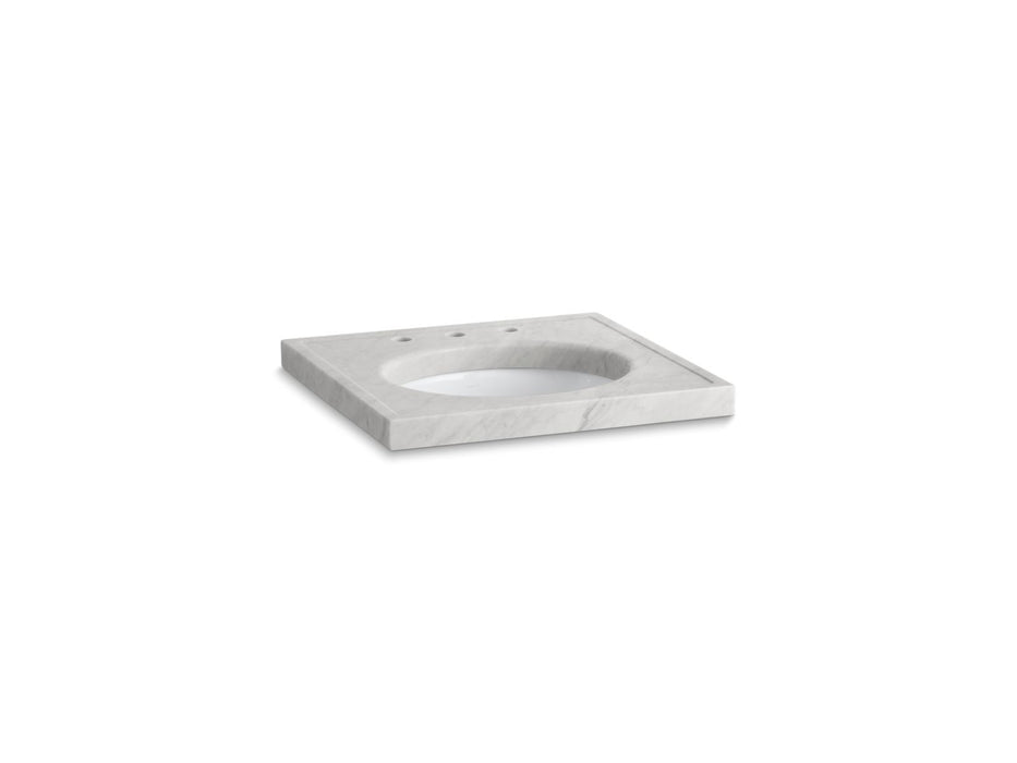KOHLER K-3023 Kathryn 24" x 22" marble console tabletop with 8" widespread faucet holes and cut for K-2205-G/K-2210-G...