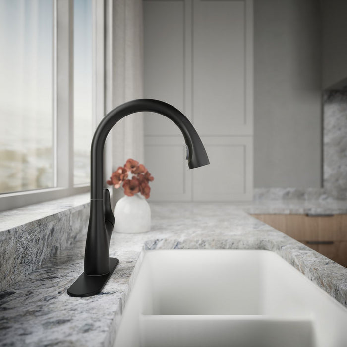 KOHLER K-30469 Rival Pull-down kitchen sink faucet with two-function sprayhead