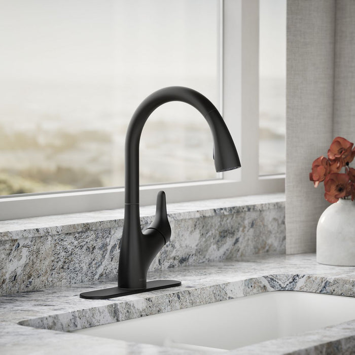 KOHLER K-30469 Rival Pull-down kitchen sink faucet with two-function sprayhead
