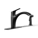 KOHLER K-30471 Rival Single-handle kitchen sink faucet with side sprayer, matte black - view 4