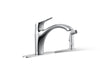 KOHLER K-30471 Rival Single-handle kitchen sink faucet with side sprayer, polished chrome