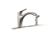 KOHLER K-30471 Rival Single-handle kitchen sink faucet with side sprayer, vibrant stainless