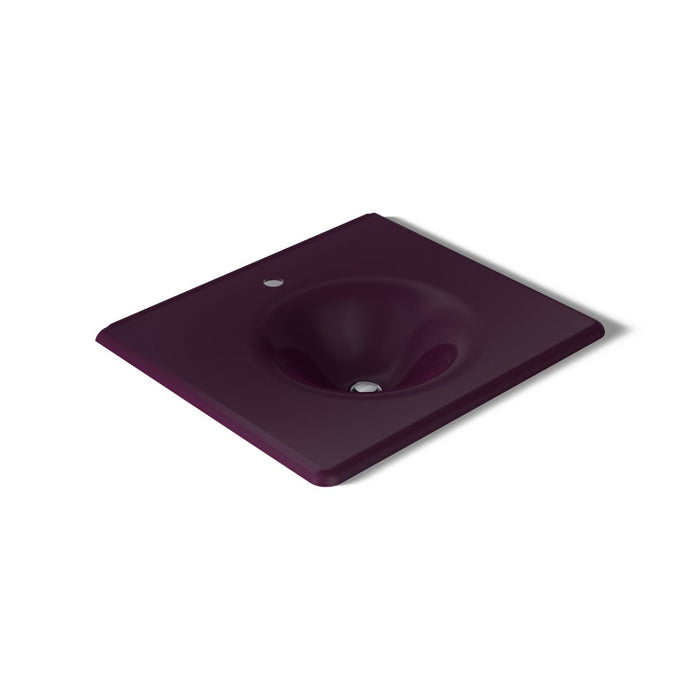 KOHLER K-3048-1 Iron/Impressions 25" Enameled Cast Iron Vanity Top with Integrated Round Sink, black plum - view 3