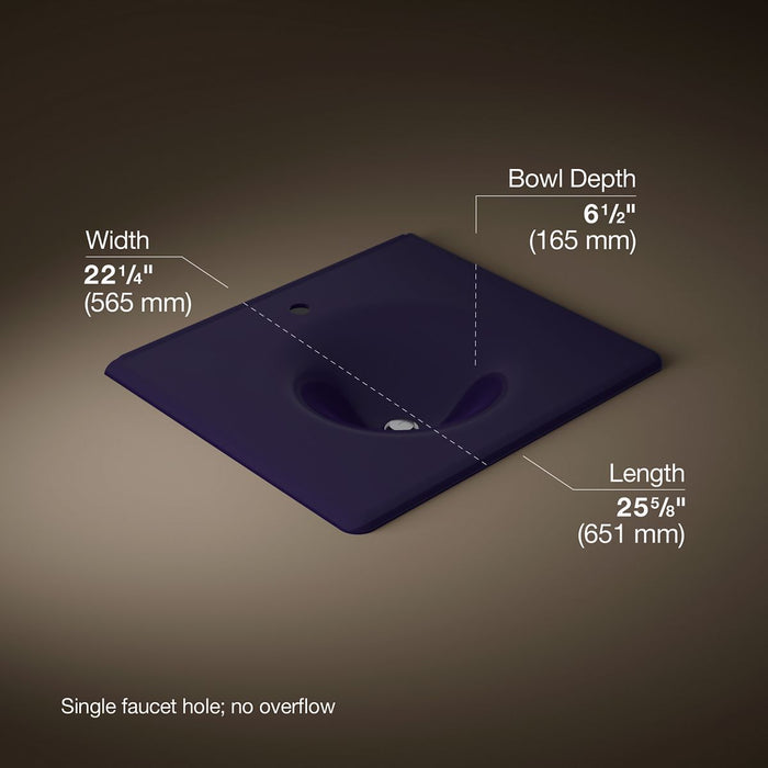 KOHLER K-3048-1 Iron/Impressions 25" Enameled Cast Iron Vanity Top with Integrated Round Sink
