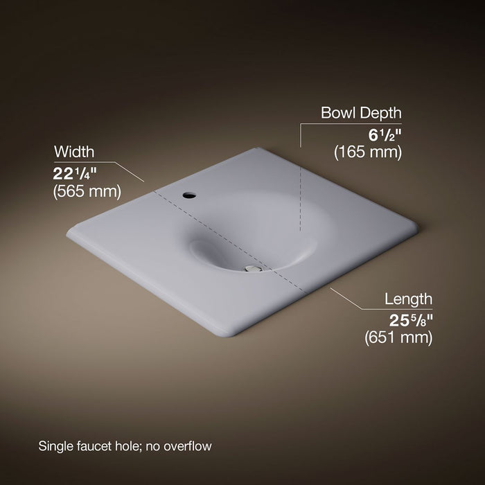 KOHLER K-3048-1 Iron/Impressions 25" Enameled Cast Iron Vanity Top with Integrated Round Sink, lavender grey - view 5