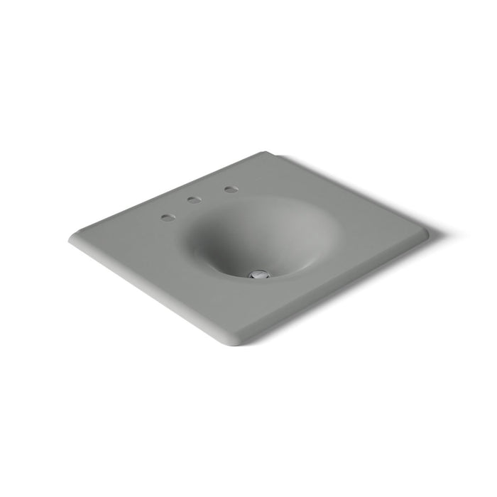 KOHLER K-3048-8 Iron/Impressions 25" Enameled Cast Iron Vanity Top with Integrated Round Sink, basalt - view 3