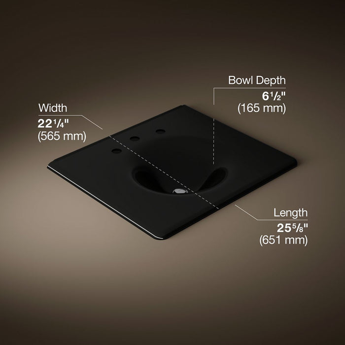 KOHLER K-3048-8 Iron/Impressions 25" Enameled Cast Iron Vanity Top with Integrated Round Sink
