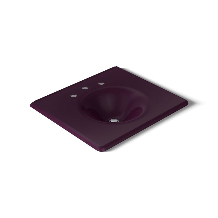 KOHLER K-3048-8 Iron/Impressions 25" Enameled Cast Iron Vanity Top with Integrated Round Sink, black plum - view 4