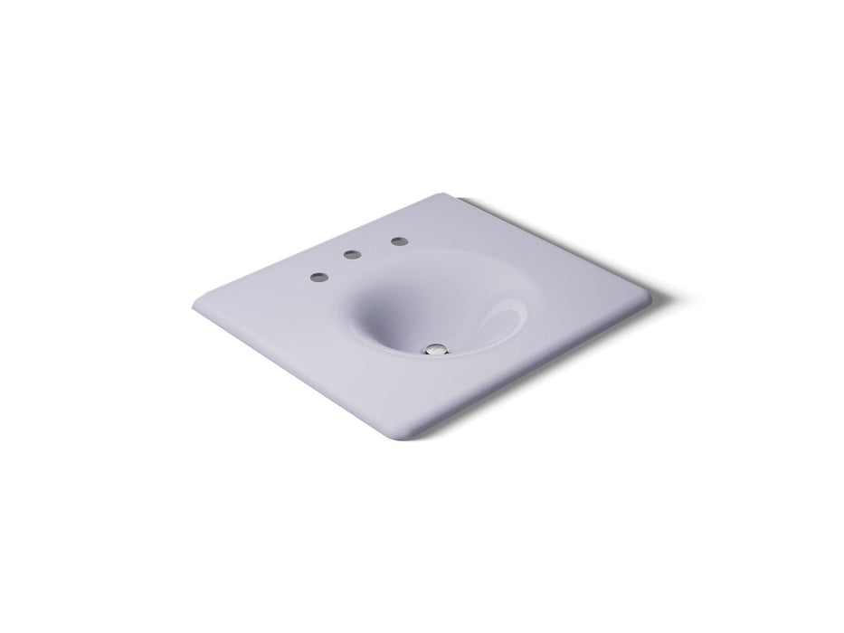 KOHLER K-3048-8 Iron/Impressions 25" Enameled Cast Iron Vanity Top with Integrated Round Sink, lavender grey