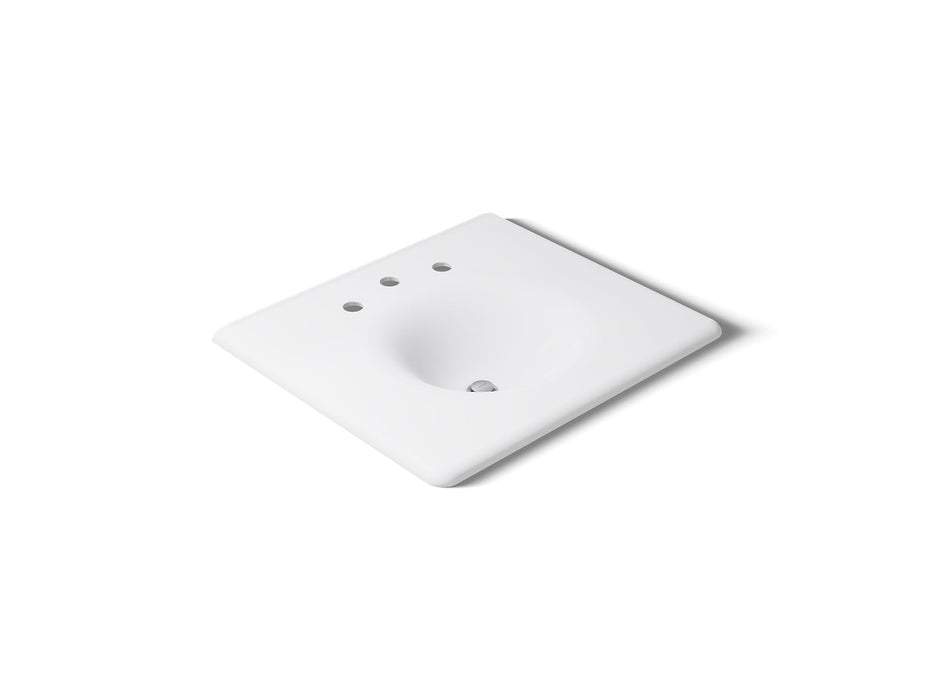 KOHLER K-3048-8 Iron/Impressions 25" Enameled Cast Iron Vanity Top with Integrated Round Sink