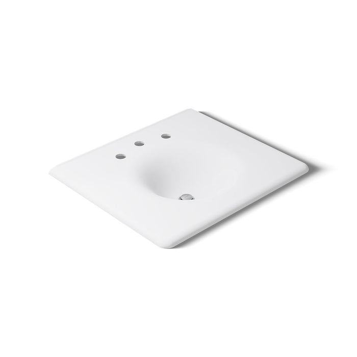 KOHLER K-3048-8 Iron/Impressions 25" Enameled Cast Iron Vanity Top with Integrated Round Sink