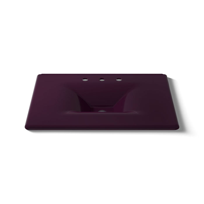 KOHLER K-3049-8 Iron/Impressions 31" Enameled Cast Iron Vanity Top with Integrated Rectangular Sink, black plum - view 5