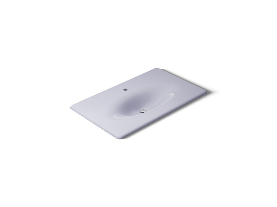 KOHLER K-3051-1 Iron/Impressions 37" Enameled Cast Iron Vanity Top with Integrated Oval Sink, lavender grey
