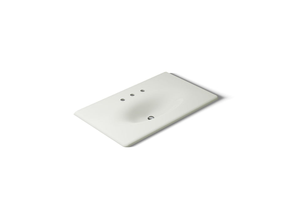 KOHLER K-3051-8 Iron/Impressions 37" Enameled Cast Iron Vanity Top with Integrated Oval Sink, dune