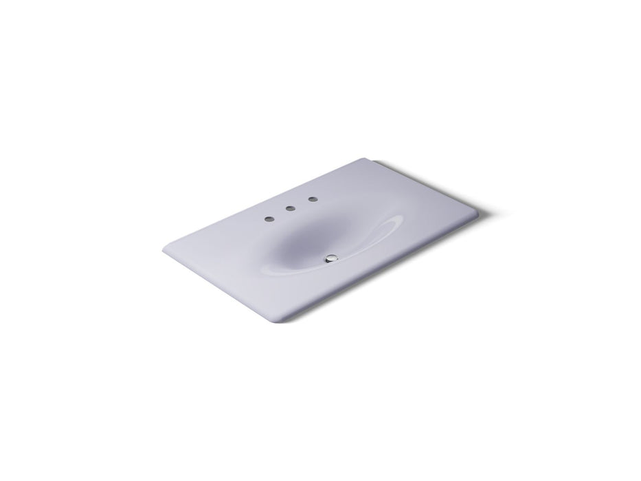 KOHLER K-3051-8 Iron/Impressions 37" Enameled Cast Iron Vanity Top with Integrated Oval Sink, lavender grey