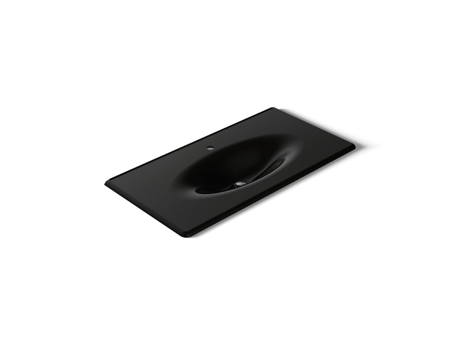 KOHLER K-3052-1 Iron/Impressions 43" Enameled Cast Iron Vanity Top with Integrated Oval Sink
