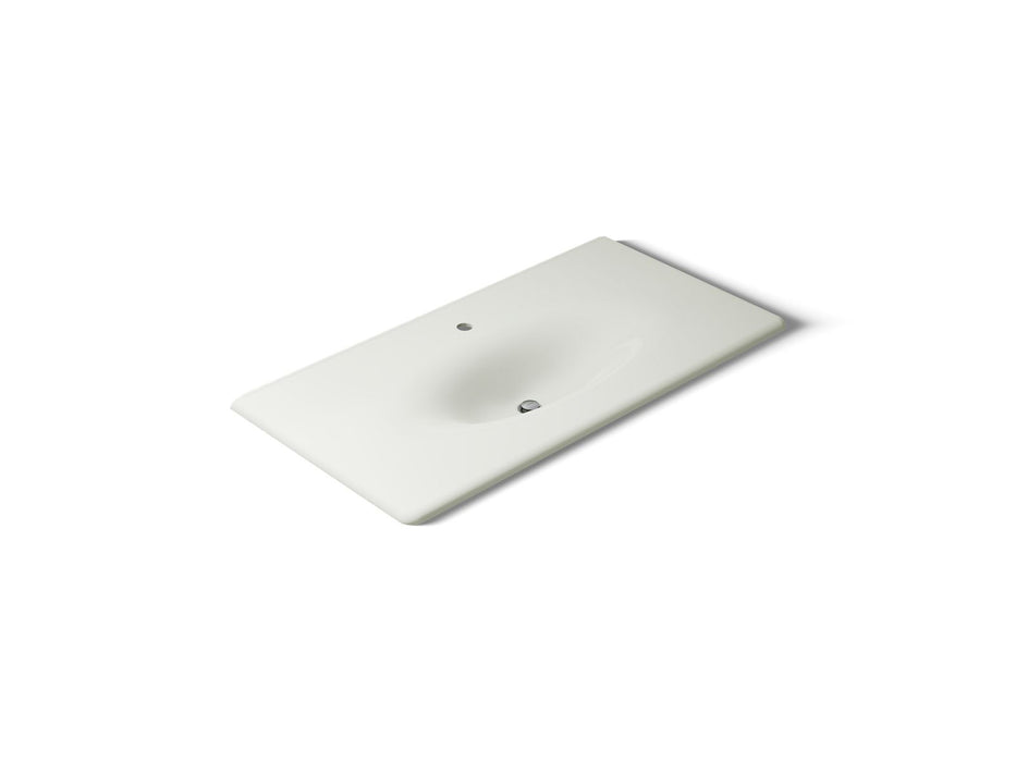 KOHLER K-3052-1 Iron/Impressions 43" Enameled Cast Iron Vanity Top with Integrated Oval Sink, dune