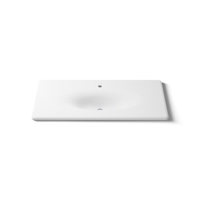 KOHLER K-3052-1 Iron/Impressions 43" Enameled Cast Iron Vanity Top with Integrated Oval Sink
