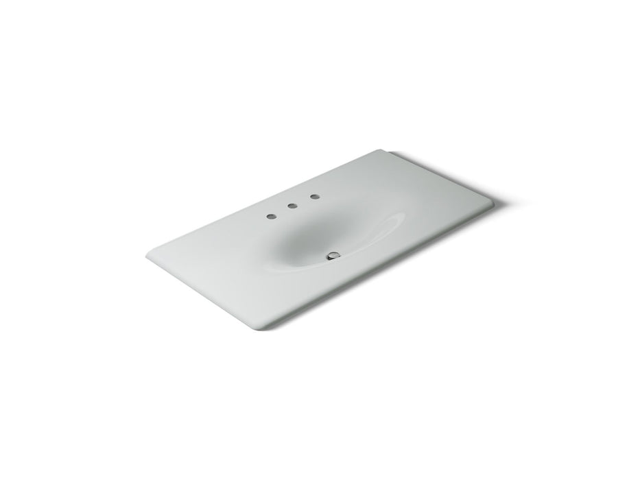 KOHLER K-3052-8 Iron/Impressions 43" Enameled Cast Iron Vanity Top with Integrated Oval Sink