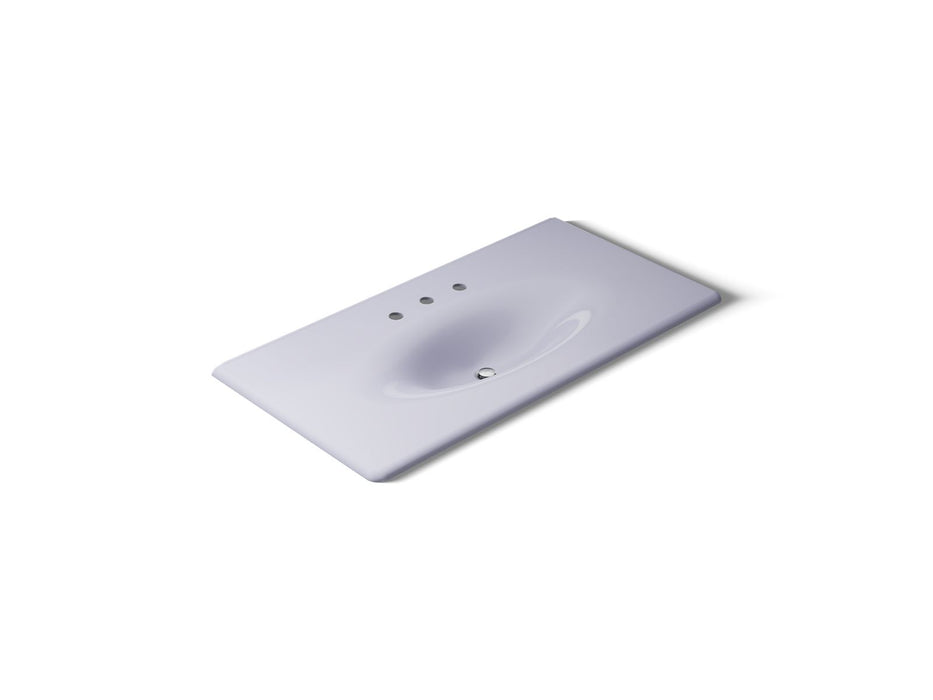 KOHLER K-3052-8 Iron/Impressions 43" Enameled Cast Iron Vanity Top with Integrated Oval Sink, lavender grey