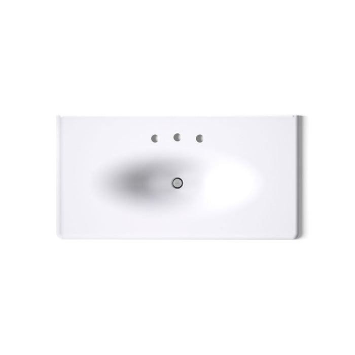 KOHLER K-3052-8 Iron/Impressions 43" Enameled Cast Iron Vanity Top with Integrated Oval Sink