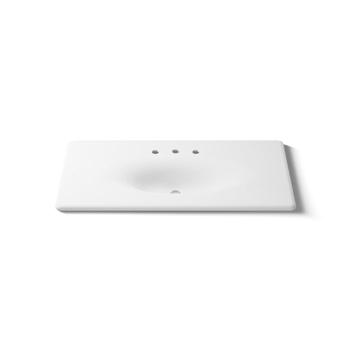 KOHLER K-3052-8 Iron/Impressions 43" Enameled Cast Iron Vanity Top with Integrated Oval Sink