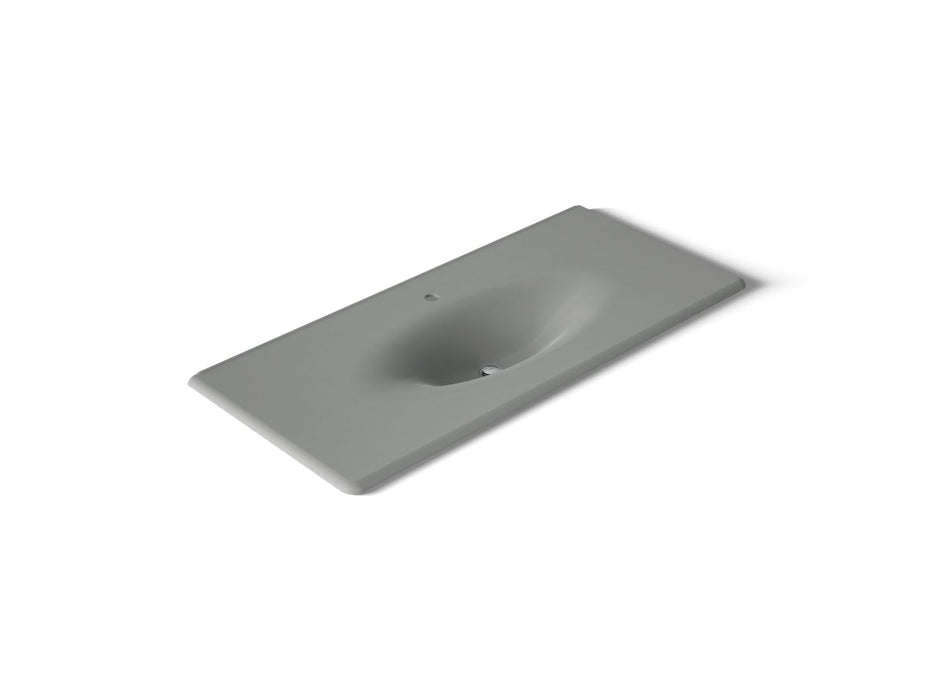 KOHLER K-3053-1 Iron/Impressions 49" Enameled Cast Iron Vanity Top with Integrated Oval Sink