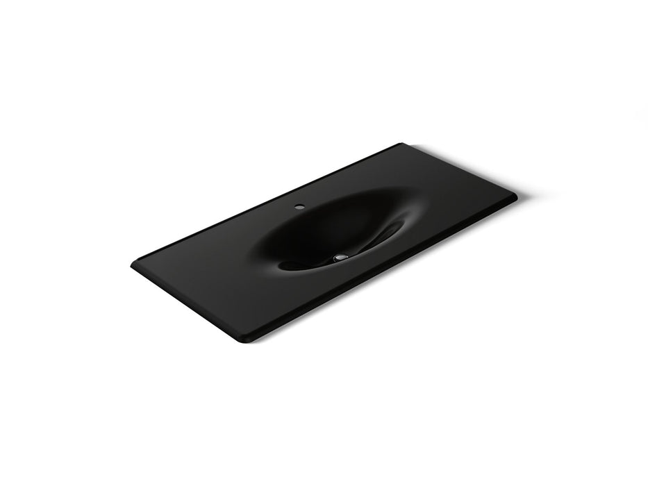 KOHLER K-3053-1 Iron/Impressions 49" Enameled Cast Iron Vanity Top with Integrated Oval Sink