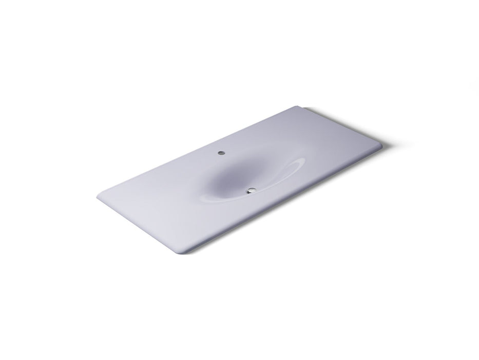 KOHLER K-3053-1 Iron/Impressions 49" Enameled Cast Iron Vanity Top with Integrated Oval Sink, lavender grey