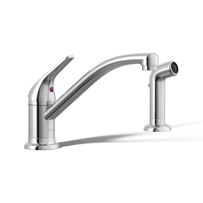 KOHLER K-30614 Jolt Single-handle kitchen sink faucet with side sprayer, polished chrome - view 3