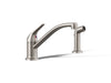 KOHLER K-30614 Jolt Single-handle kitchen sink faucet with side sprayer, vibrant stainless
