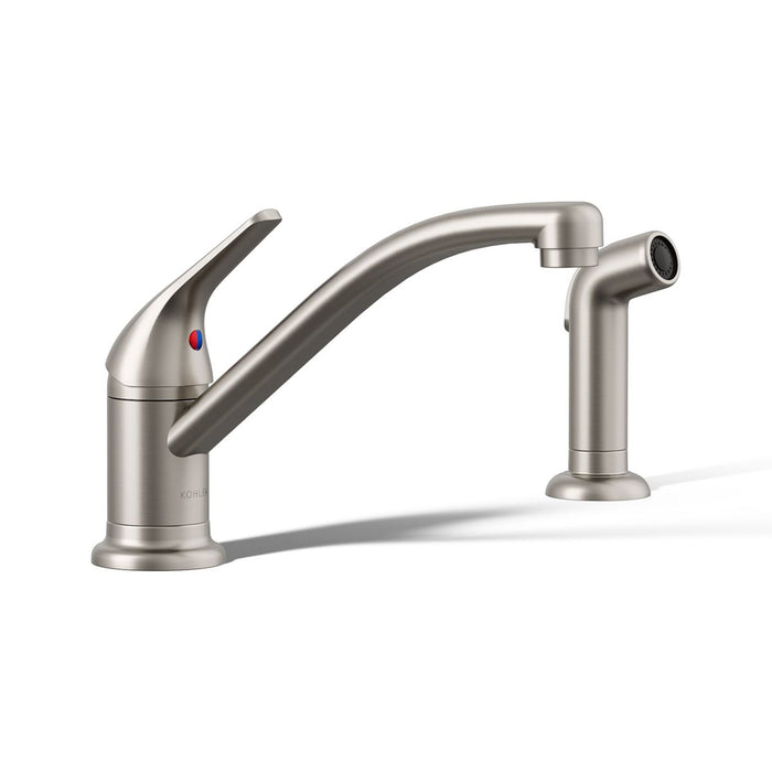 KOHLER K-30614 Jolt Single-handle kitchen sink faucet with side sprayer, vibrant stainless - view 2