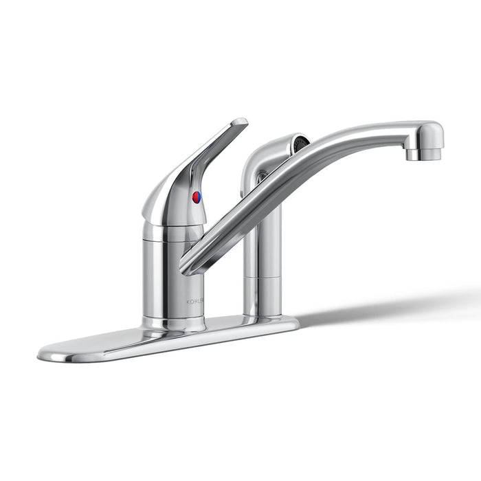 KOHLER K-30615 Jolt Single-handle kitchen sink faucet with side sprayer, polished chrome - view 4