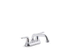 KOHLER K-30619 Jolt Two-handle utility sink faucet with 3/4" threaded GHT spout, polished chrome