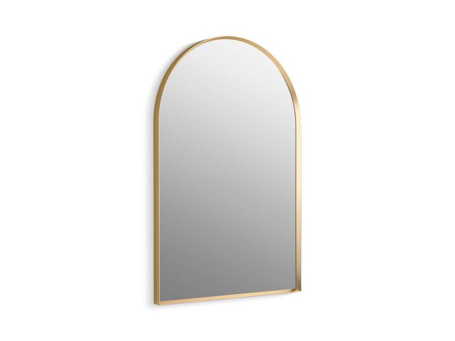 KOHLER K-30637 Essential 24" x 36" arch framed mirror, moderne brushed gold