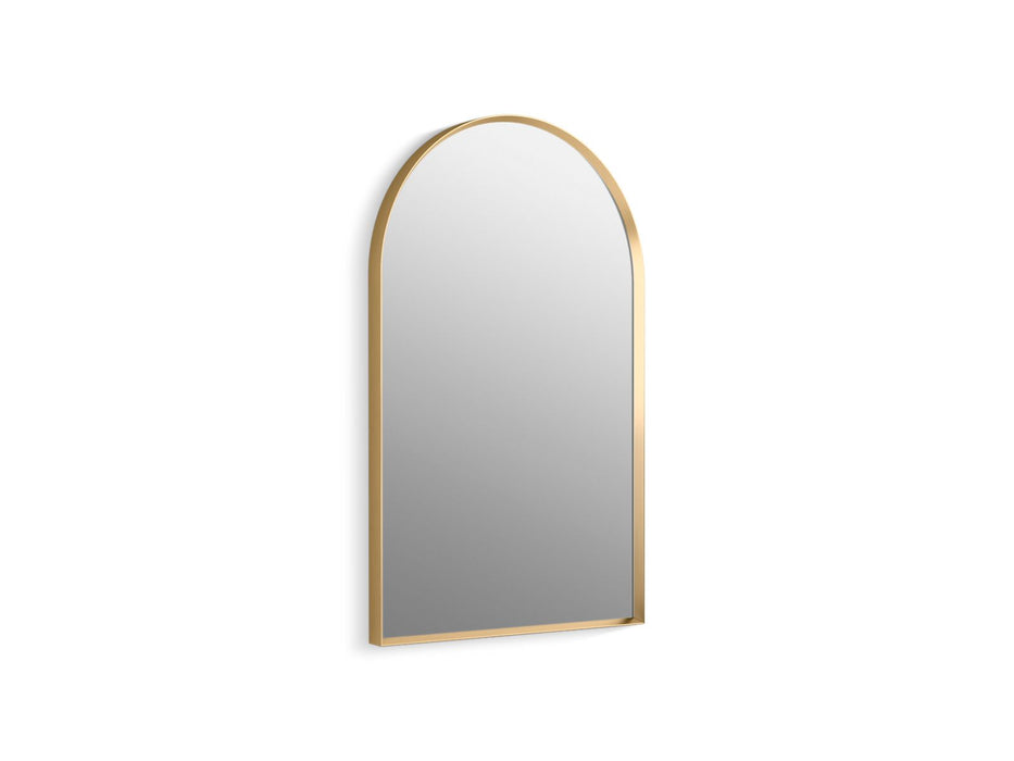 KOHLER K-30638 Essential 20" x 32" arch framed mirror, moderne brushed gold