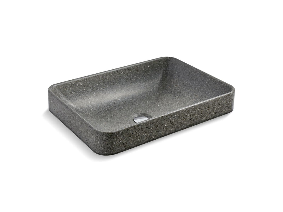 KOHLER K-30673-N WasteLAB Vox 23" rectangular vessel bathroom sink, no overflow, ashen