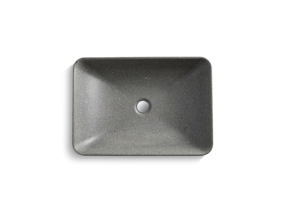 KOHLER K-30673-N WasteLAB Vox 23" rectangular vessel bathroom sink, no overflow, ashen - view 3