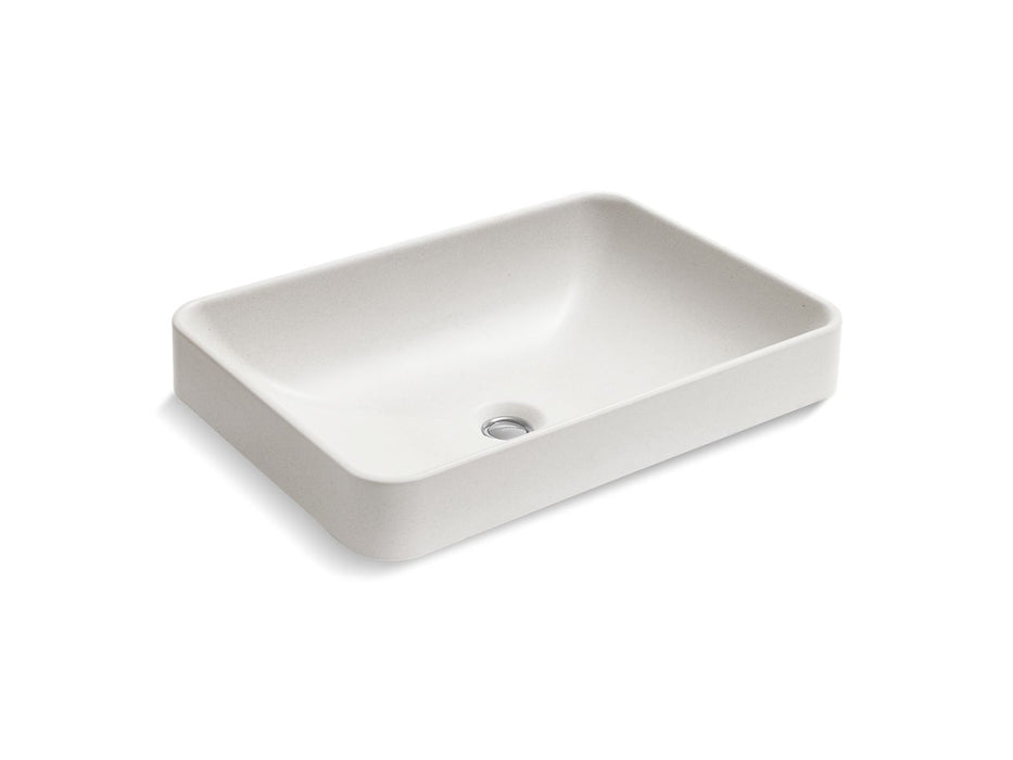 KOHLER K-30673-N WasteLAB Vox 23" rectangular vessel bathroom sink, no overflow, eggshell