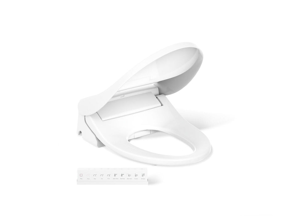 KOHLER K-30805-0 PureWash E880 Elongated Bidet Toilet Seat with Remote Control, white