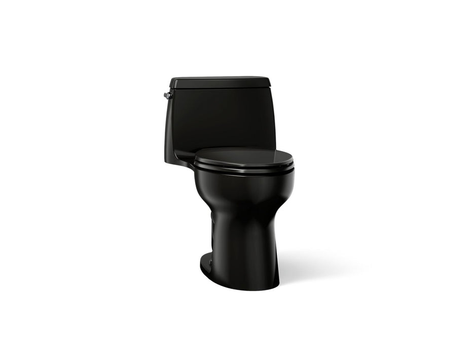 KOHLER K-30812 Santa Rosa ContinuousClean ST one-piece compact elongated toilet, 1.28 gpf, black black