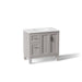 KOHLER K-31244-ASB Quo 36" Bathroom Vanity Cabinet with Sink and Quartz Top, Mohair Grey - 3/4 view of product